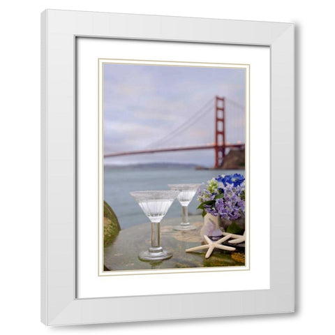 Dream Cafe Golden Gate Bridge - 64 White Modern Wood Framed Art Print with Double Matting by Blaustein, Alan