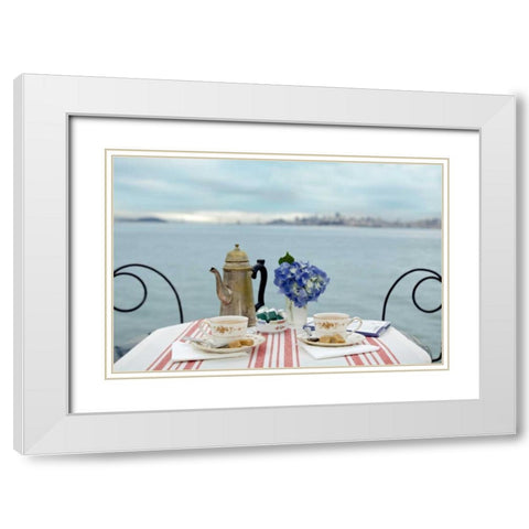 Dream Cafe Golden Gate Bridge - 67 White Modern Wood Framed Art Print with Double Matting by Blaustein, Alan