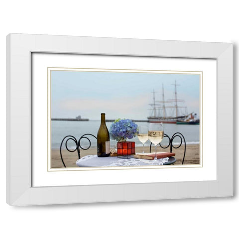 Dream Cafe Hyde St Pier - 32 White Modern Wood Framed Art Print with Double Matting by Blaustein, Alan