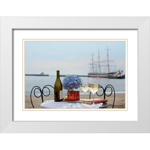 Dream Cafe Hyde St Pier - 32 White Modern Wood Framed Art Print with Double Matting by Blaustein, Alan