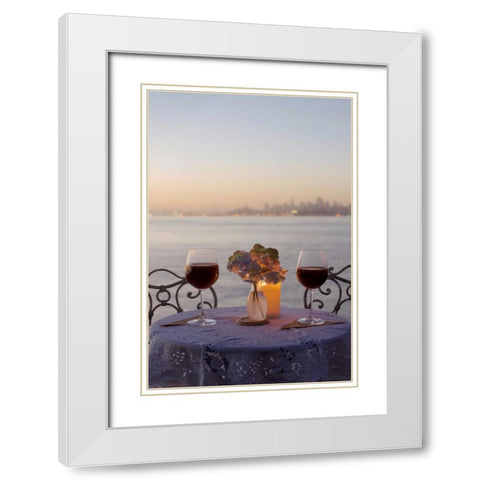 Dream Cafe Golden Gate Bridge - 69 White Modern Wood Framed Art Print with Double Matting by Blaustein, Alan