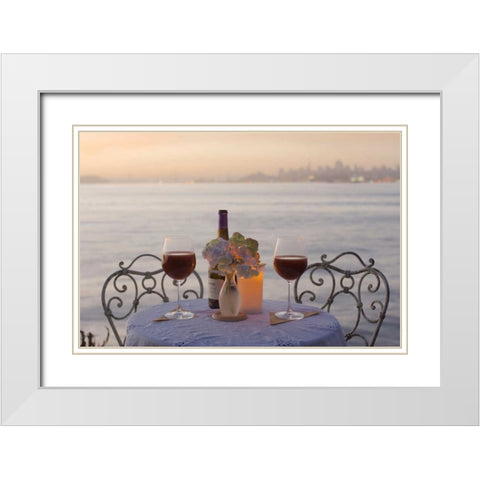 Dream Cafe Golden Gate Bridge - 70 White Modern Wood Framed Art Print with Double Matting by Blaustein, Alan