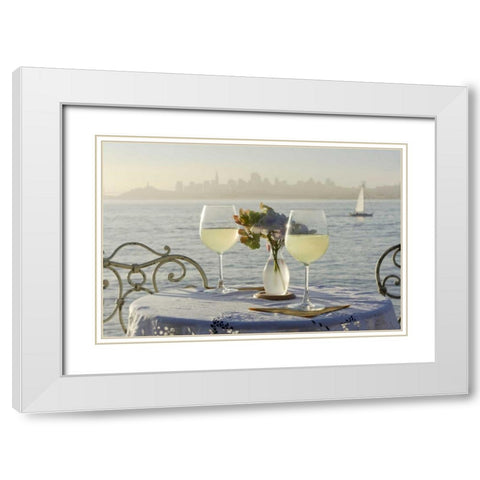 Dream Cafe Golden Gate Bridge - 75 White Modern Wood Framed Art Print with Double Matting by Blaustein, Alan
