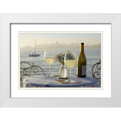 Dream Cafe Golden Gate Bridge - 74 White Modern Wood Framed Art Print with Double Matting by Blaustein, Alan