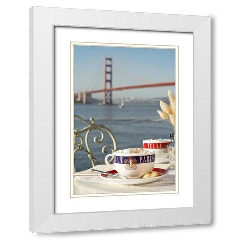 Dream Cafe Golden Gate Bridge - 76 White Modern Wood Framed Art Print with Double Matting by Blaustein, Alan