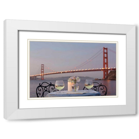 Dream Cafe Golden Gate Bridge - 77 White Modern Wood Framed Art Print with Double Matting by Blaustein, Alan