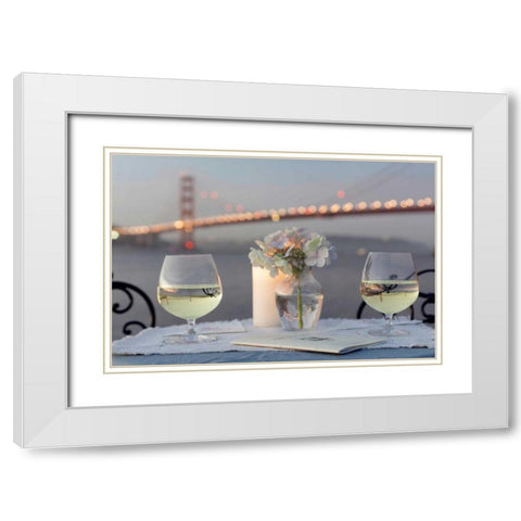 Dream Cafe Golden Gate Bridge - 79 White Modern Wood Framed Art Print with Double Matting by Blaustein, Alan