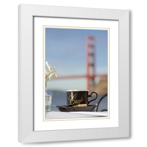 Dream Cafe Golden Gate Bridge - 88 White Modern Wood Framed Art Print with Double Matting by Blaustein, Alan