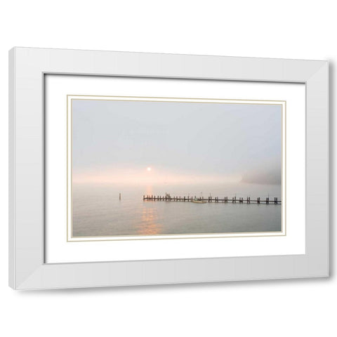 Antique Pier - 39 White Modern Wood Framed Art Print with Double Matting by Blaustein, Alan
