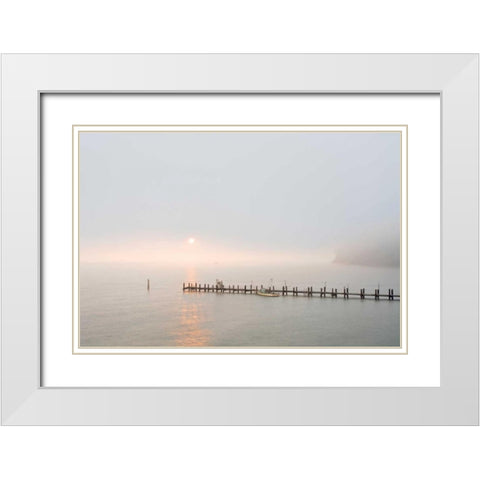 Antique Pier - 39 White Modern Wood Framed Art Print with Double Matting by Blaustein, Alan