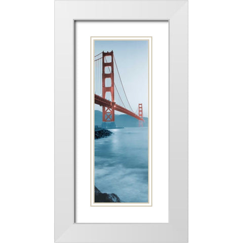 Golden Gate Bridge at Dawn (B) White Modern Wood Framed Art Print with Double Matting by Blaustein, Alan