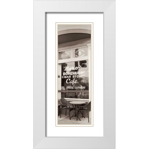 MarioÃ¢â‚¬â„¢s Cigar Store Pano - 1 White Modern Wood Framed Art Print with Double Matting by Blaustein, Alan
