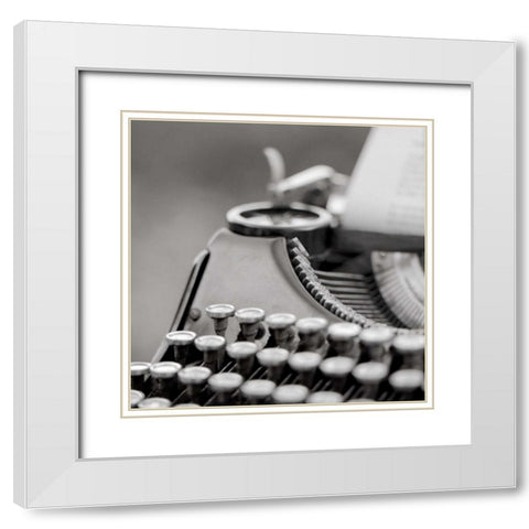 Retro-Typewriter - 2 White Modern Wood Framed Art Print with Double Matting by Blaustein, Alan