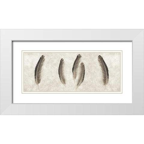 Feather Panel - 3 White Modern Wood Framed Art Print with Double Matting by Blaustein, Alan