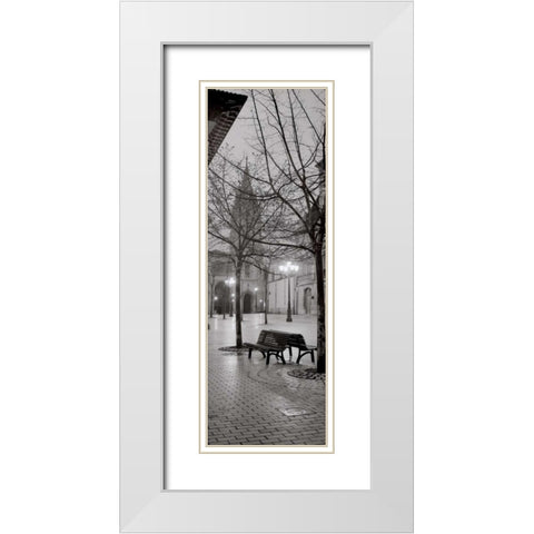 Oviedo Cathedral y Bancs White Modern Wood Framed Art Print with Double Matting by Blaustein, Alan