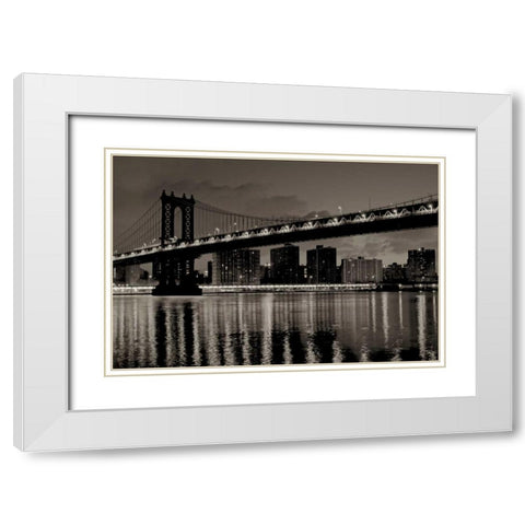 Manhattan White Modern Wood Framed Art Print with Double Matting by Blaustein, Alan