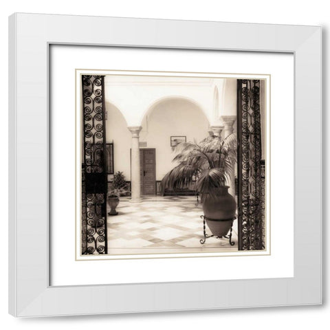 Patio el Convento White Modern Wood Framed Art Print with Double Matting by Blaustein, Alan