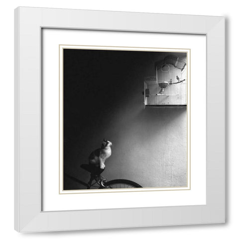 Patience White Modern Wood Framed Art Print with Double Matting by Bertelli, Jon