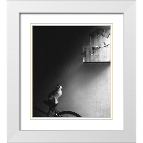 Patience White Modern Wood Framed Art Print with Double Matting by Bertelli, Jon