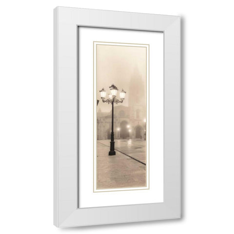 Plaza de Espana Oviedo White Modern Wood Framed Art Print with Double Matting by Blaustein, Alan