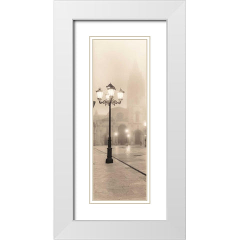 Plaza de Espana Oviedo White Modern Wood Framed Art Print with Double Matting by Blaustein, Alan