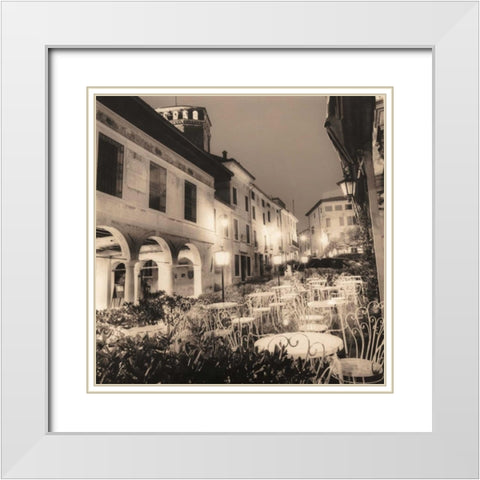 Caffe Asolo Veneto White Modern Wood Framed Art Print with Double Matting by Blaustein, Alan