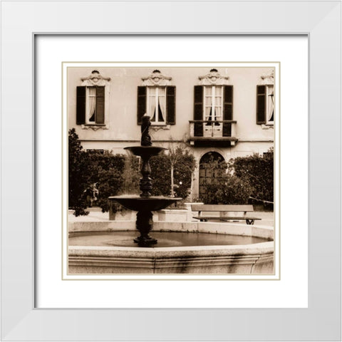 Piazza Lombardy White Modern Wood Framed Art Print with Double Matting by Blaustein, Alan