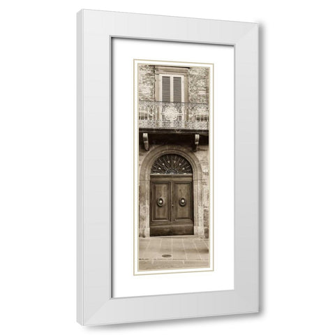 La Porta Via Todi White Modern Wood Framed Art Print with Double Matting by Blaustein, Alan