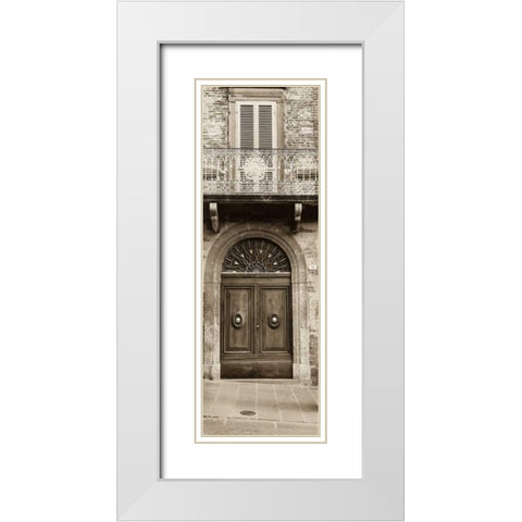 La Porta Via Todi White Modern Wood Framed Art Print with Double Matting by Blaustein, Alan