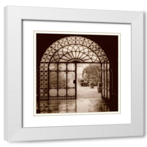 Courtyard in Venezia White Modern Wood Framed Art Print with Double Matting by Blaustein, Alan