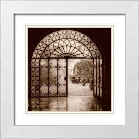 Courtyard in Venezia White Modern Wood Framed Art Print with Double Matting by Blaustein, Alan
