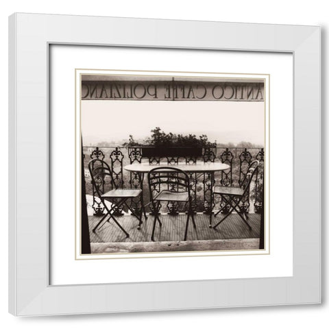 LAntico Caffe White Modern Wood Framed Art Print with Double Matting by Blaustein, Alan