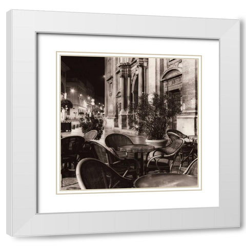 Cafe Avignon White Modern Wood Framed Art Print with Double Matting by Blaustein, Alan