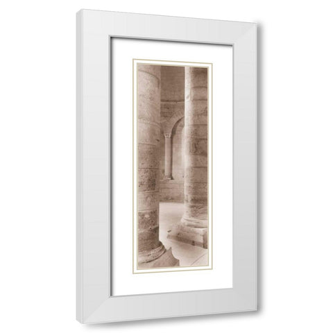 Les Colonnes II White Modern Wood Framed Art Print with Double Matting by Blaustein, Alan