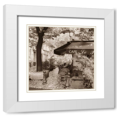 Cafe Aix-en-Provence White Modern Wood Framed Art Print with Double Matting by Blaustein, Alan