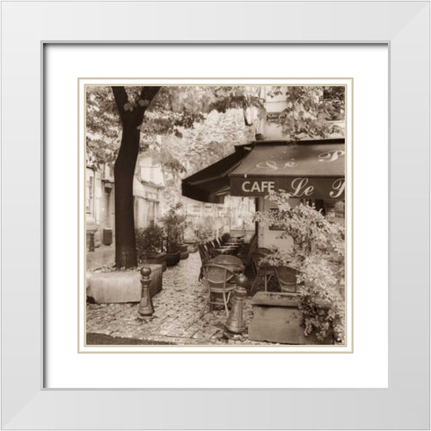 Cafe Aix-en-Provence White Modern Wood Framed Art Print with Double Matting by Blaustein, Alan