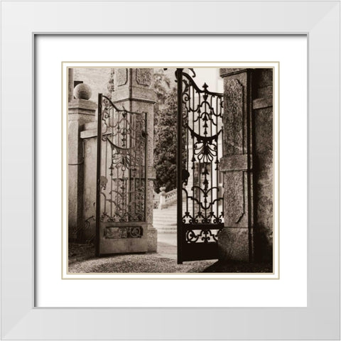 Giardino Lenno White Modern Wood Framed Art Print with Double Matting by Blaustein, Alan