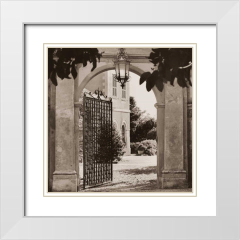 Giardino Mortola White Modern Wood Framed Art Print with Double Matting by Blaustein, Alan