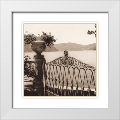 Cernobbio Vista White Modern Wood Framed Art Print with Double Matting by Blaustein, Alan
