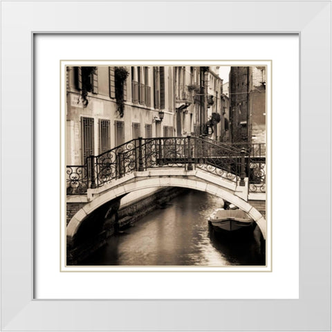 Ponti di Venezia No. 1 White Modern Wood Framed Art Print with Double Matting by Blaustein, Alan