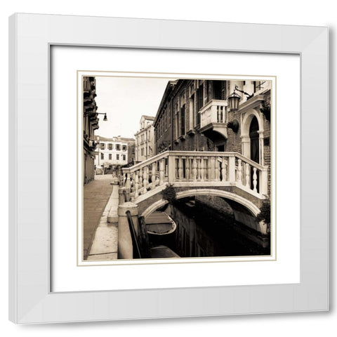 Ponti di Venezia No. 3 White Modern Wood Framed Art Print with Double Matting by Blaustein, Alan