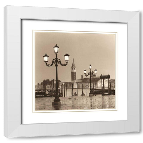 Il Gran Canale White Modern Wood Framed Art Print with Double Matting by Blaustein, Alan