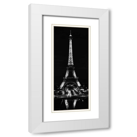Tour Eiffel la Nuit White Modern Wood Framed Art Print with Double Matting by Blaustein, Alan