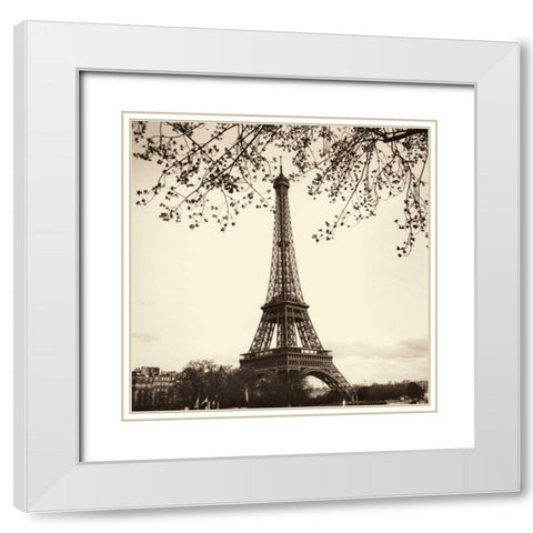 Tour Eiffel White Modern Wood Framed Art Print with Double Matting by Blaustein, Alan