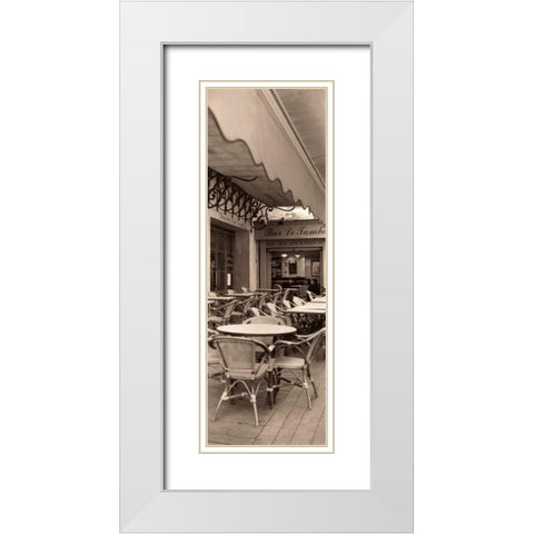 Cafe la Nuit White Modern Wood Framed Art Print with Double Matting by Blaustein, Alan