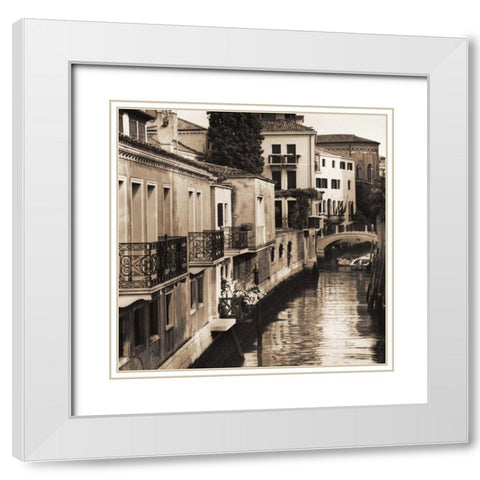Ponti di Venezia No. 4 White Modern Wood Framed Art Print with Double Matting by Blaustein, Alan