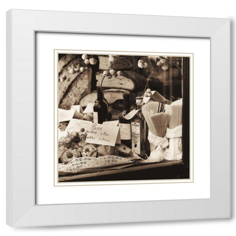 Pasta Pane e Vino White Modern Wood Framed Art Print with Double Matting by Blaustein, Alan