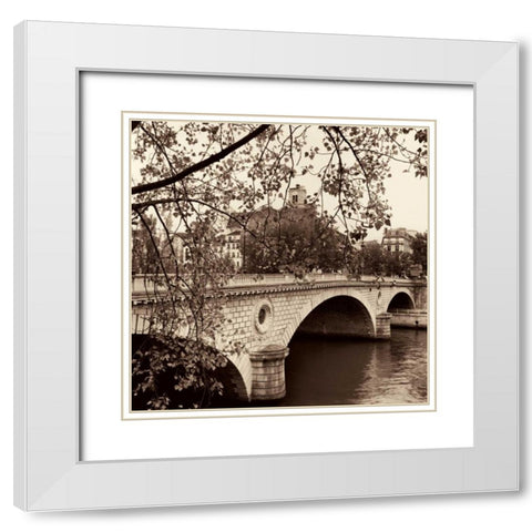 Pont Louis-Philippe Paris White Modern Wood Framed Art Print with Double Matting by Blaustein, Alan
