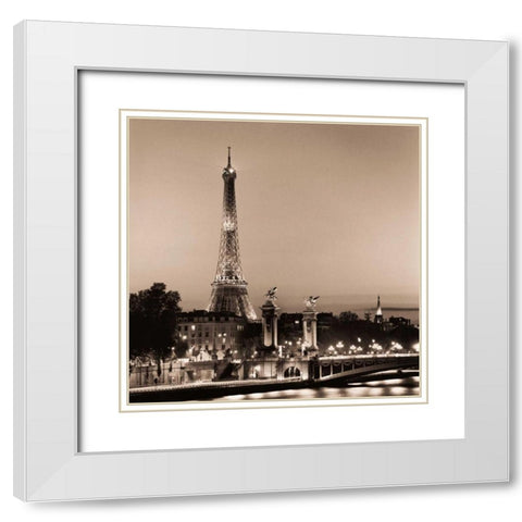 Pont Alexandre III White Modern Wood Framed Art Print with Double Matting by Blaustein, Alan
