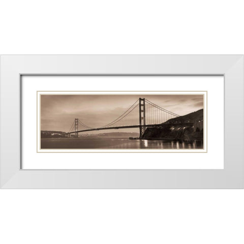Golden Gate Bridge II White Modern Wood Framed Art Print with Double Matting by Blaustein, Alan
